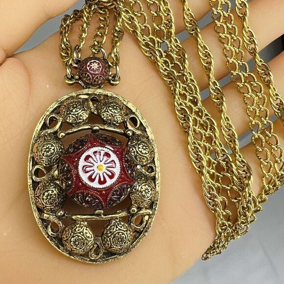 Celebrity NY Jewelry - Vintage Juliana for Celebrity NY Moraccan Matrix Double Gold Chain Necklace 1170